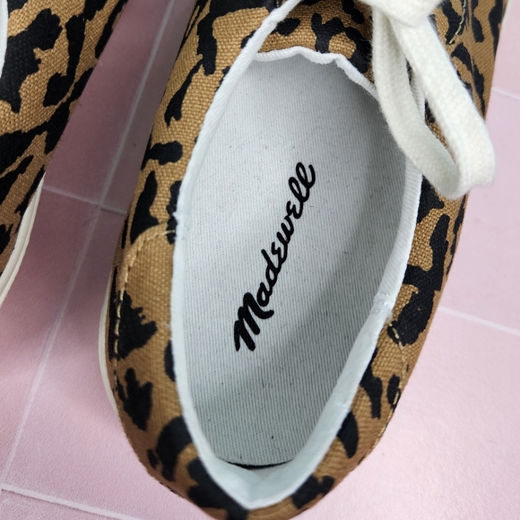 Madewell Sidewalk Low-Top Sneakers in Leopard Print Recycled Canvas - Picture 6 of 9